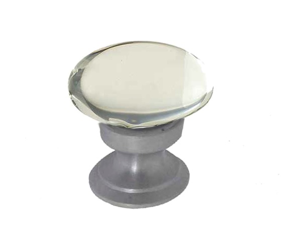 OVAL GLASS CUPBOARD DOR KNOB